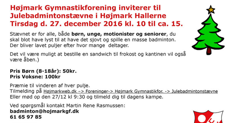 Julebadmintonstævne 27/12-2016