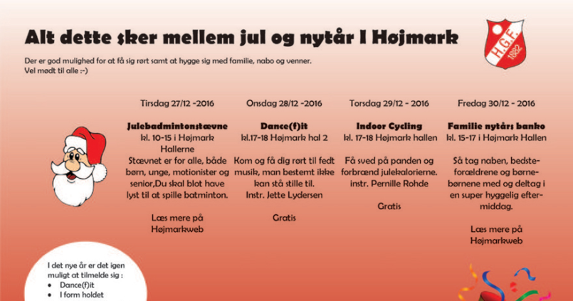 HGF Arrangementer mellem Jul og Nytår
