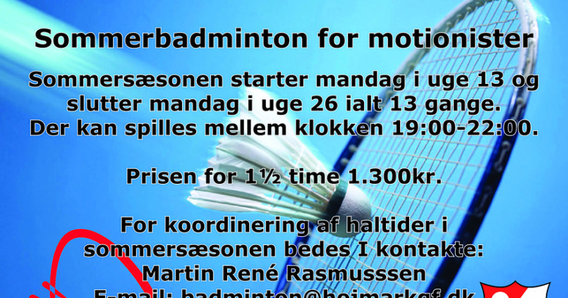 Sommerbadminton for motionister 2017